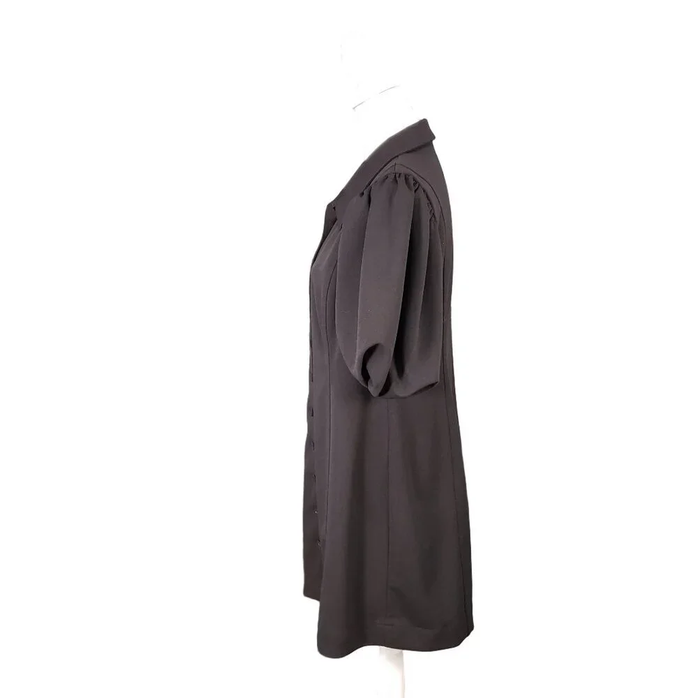 Calvin Klein Women’s Black Puff Sleeve Shirt Dress Size 12 - Picture 6 of 12